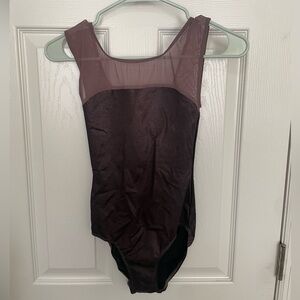 Eleve Dancewear Plum Sheer Panel Leotard